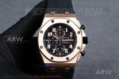 AAA Replica Audemars Piguet Royal Oak Offshore Chronograph 42mm Black Dial Rubber Band Quartz Watch